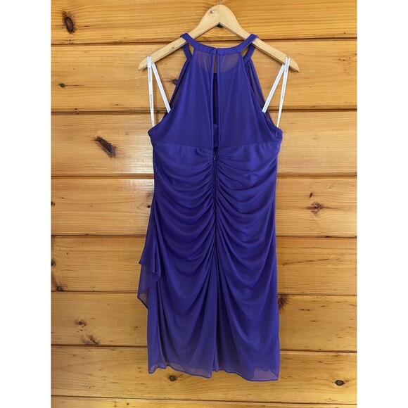 David's Bridal ~ Wisteria Chiffon Halter Neck Draped Party Dress 14 - Picture 6 of 7